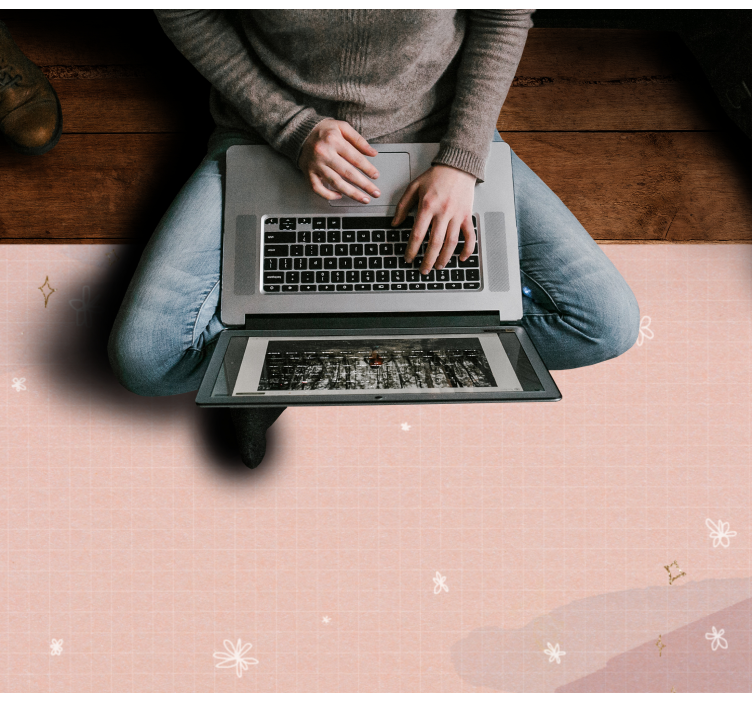 베이지 색 배경 복도 주자 - TenStickers