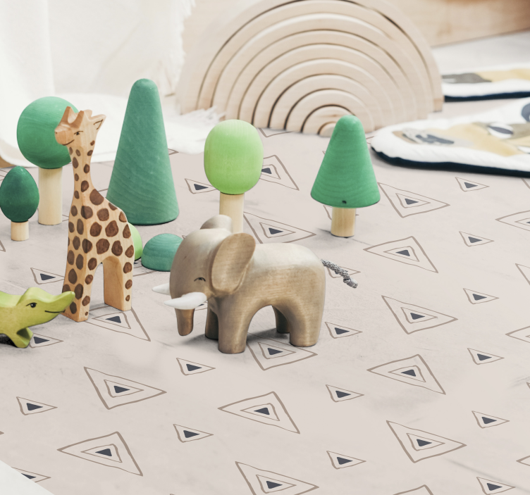 베이지 북유럽 삼각형 기하학 양탄자 - TenStickers