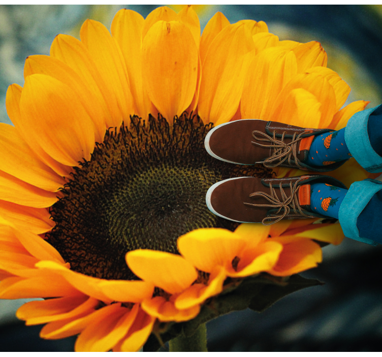 큰 해바라기 꽃 비닐 러그 - TenStickers