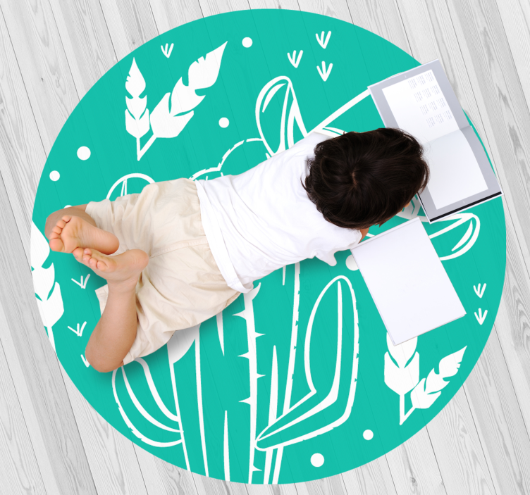 선인장과 모자 서양식 거실 양탄자 - TenStickers