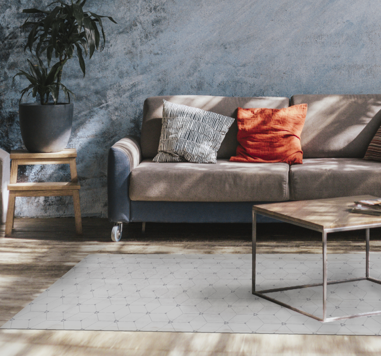 비닐 카펫 타일 효과 기하학적 타일 패턴 - TenStickers