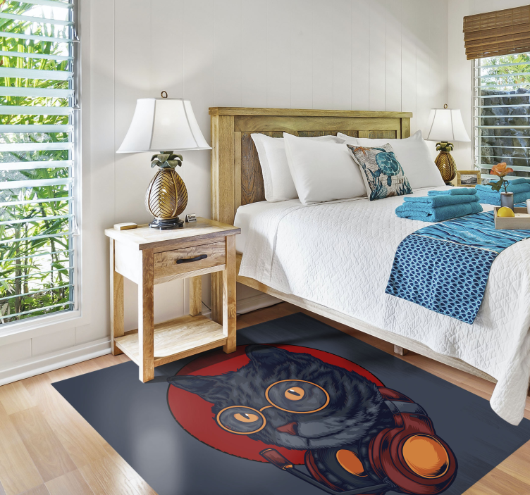 고양이 음악 그림 동물 깔개 - TenStickers