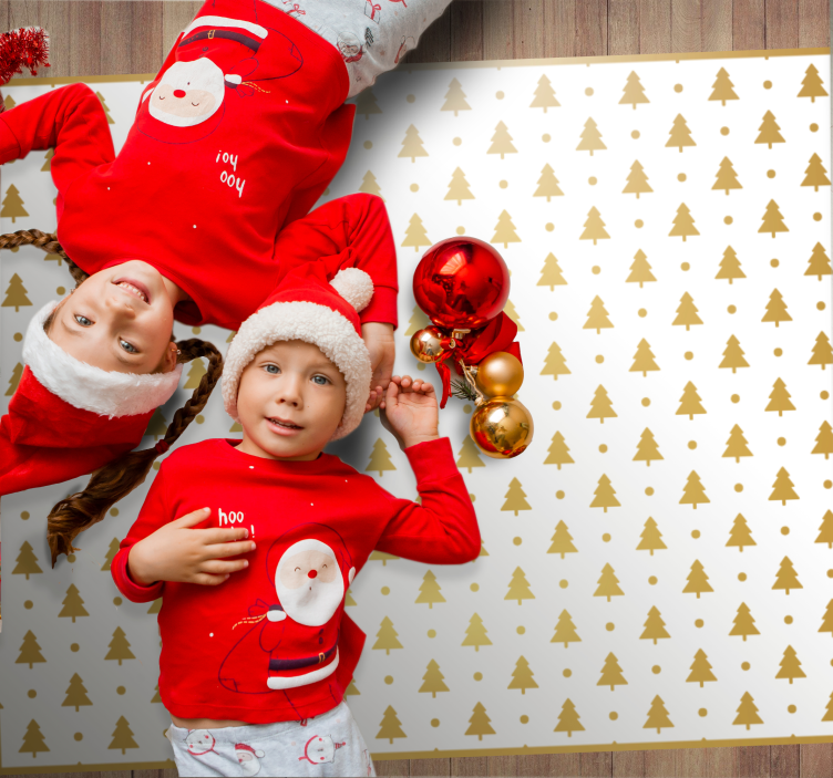 비닐 크리스마스 카펫 축제 나무 패턴 - TenStickers