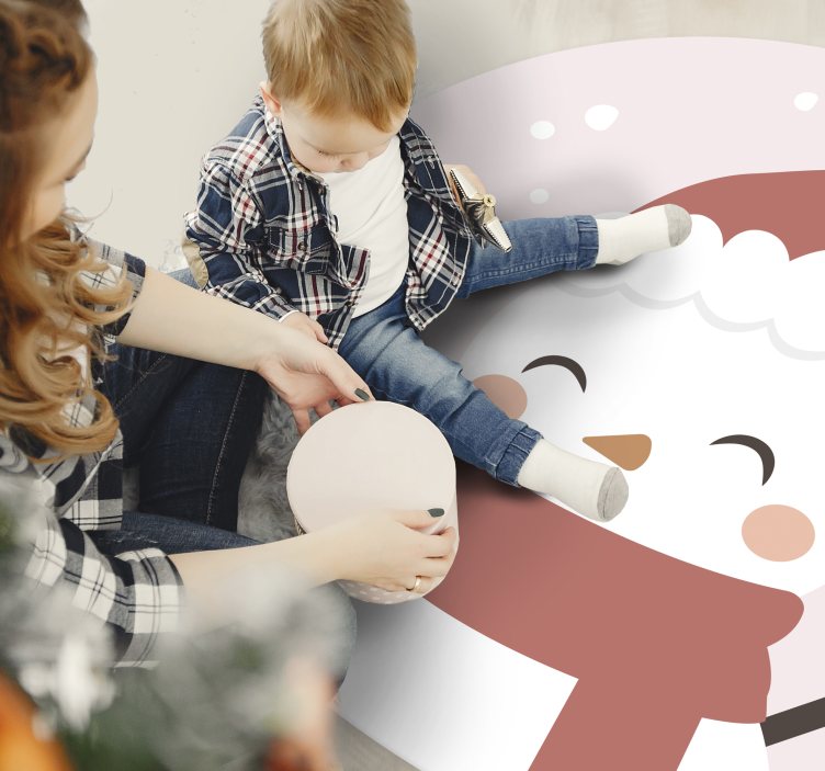 비닐 크리스마스 카펫 쾌활한 눈사람 - TenStickers