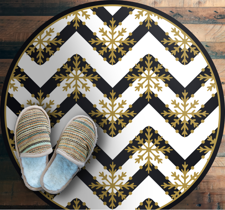 비닐 크리스마스 카펫 지그재그 눈송이 패턴 - TenStickers