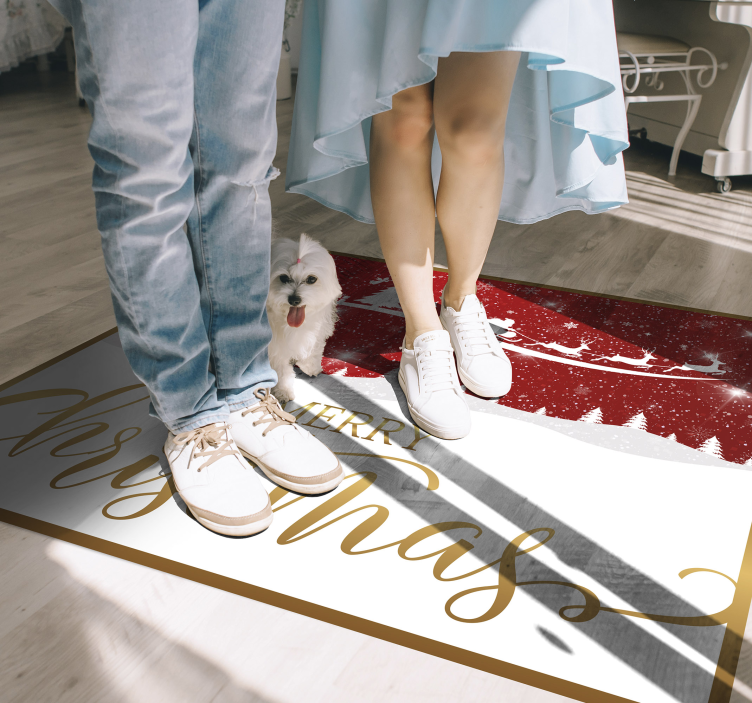 비닐 크리스마스 카펫 축제 인사말 - TenStickers