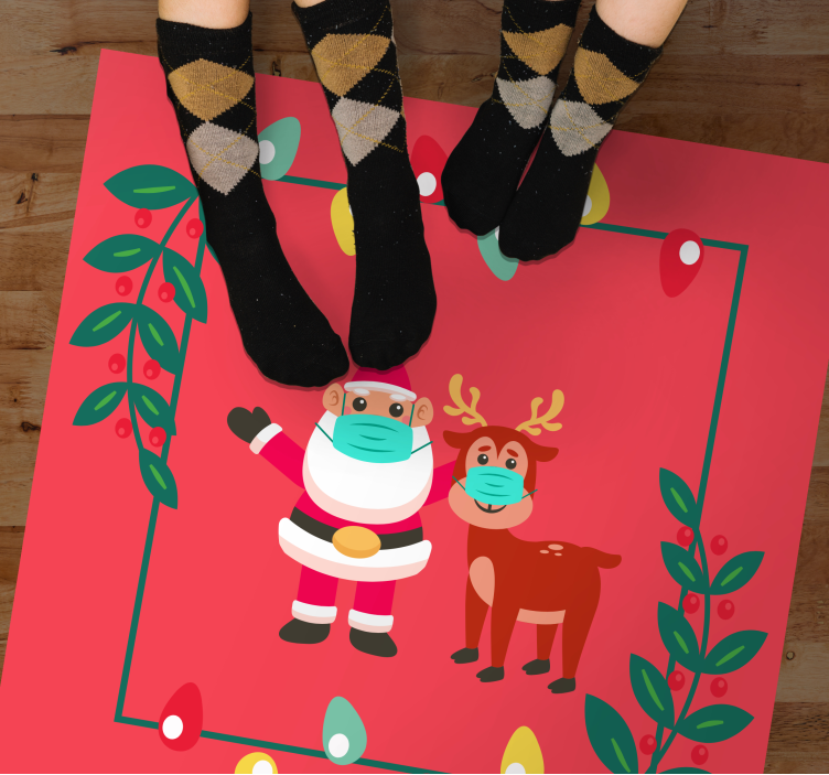 비닐 크리스마스 카펫 산타 마스크 장식 - TenStickers