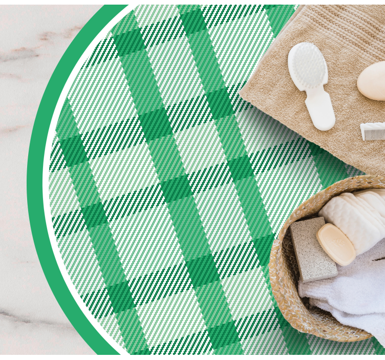 비닐 카펫 게시판 녹색 체크 무늬 - TenStickers