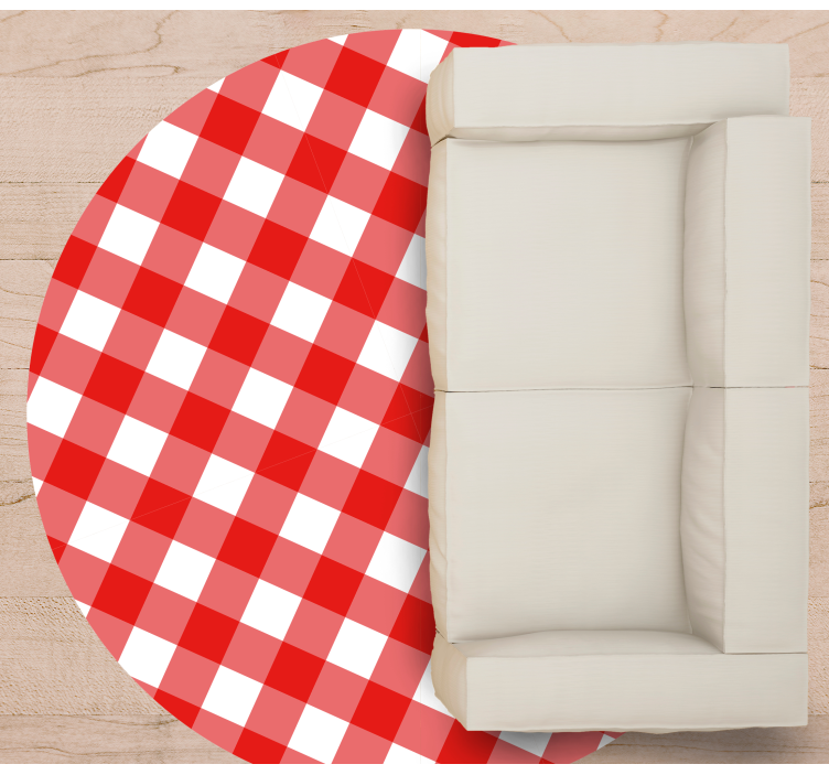 비닐 카펫 게시판 빨간색 체크 패턴 - TenStickers