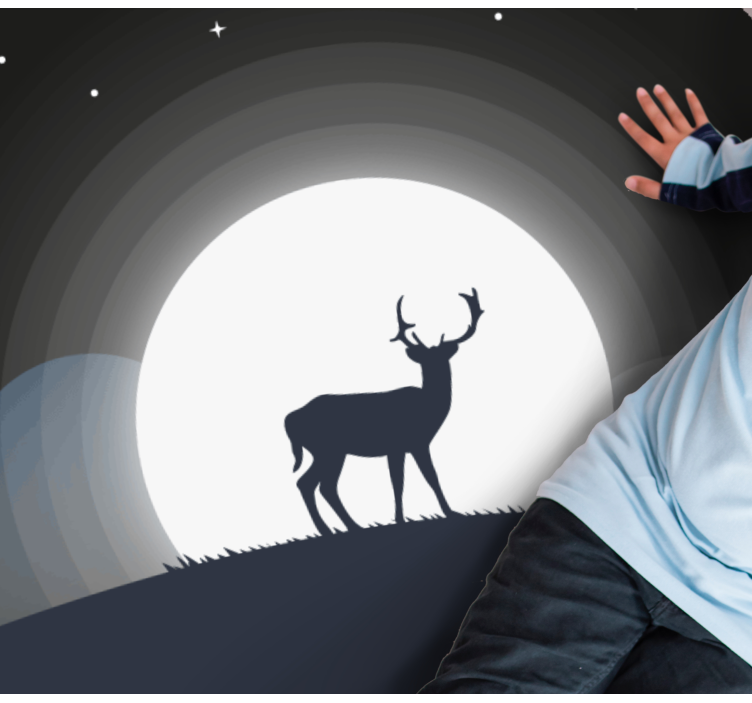 비닐 카펫 게시판 달빛 아래 사슴 - TenStickers