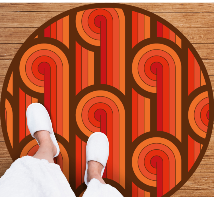 비닐 카펫 게시판 빈티지 원형 모티프 - TenStickers