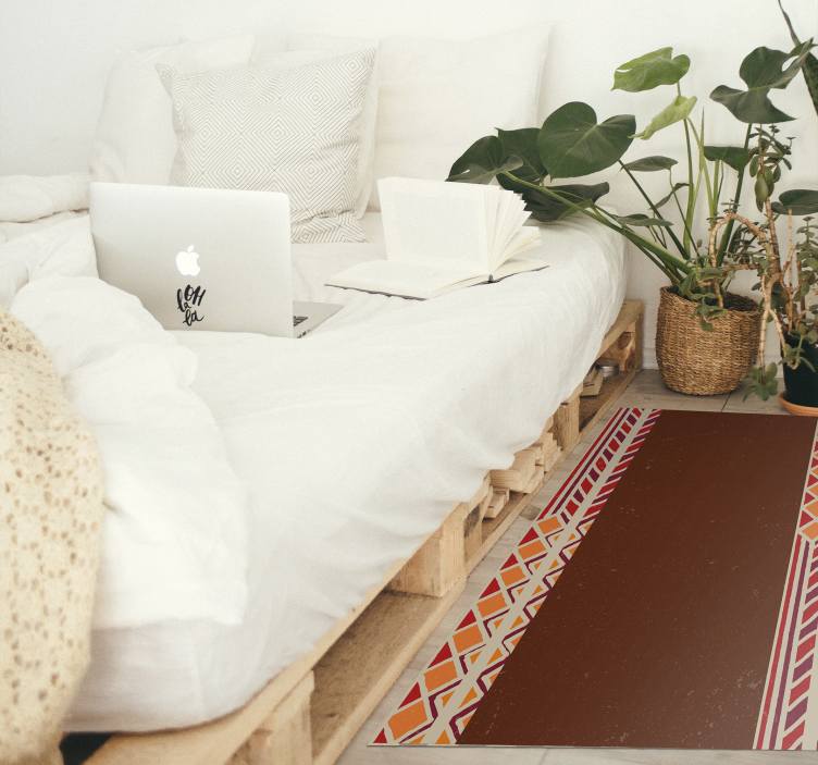 현대 갈색 테두리 현대 양탄자 - TenStickers