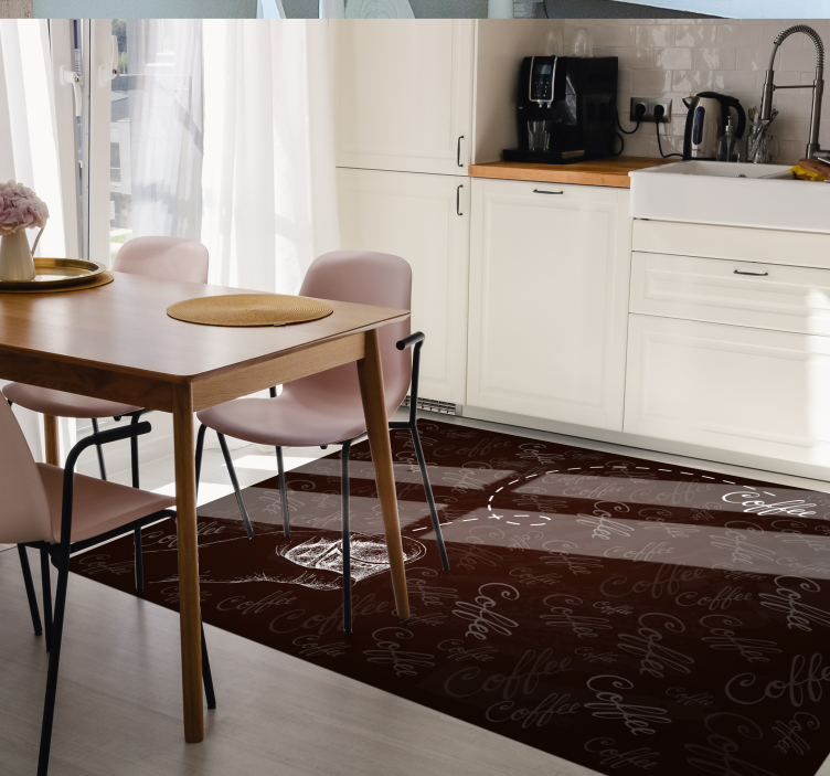 문구와 함께 비닐 양탄자 붓글씨 음료 모티브 - TenStickers