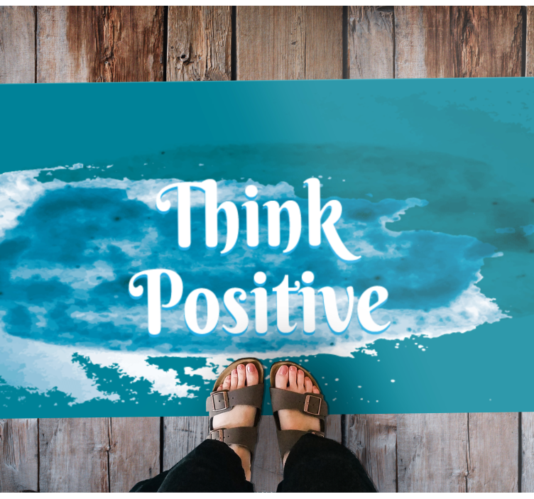 문구와 함께 비닐 양탄자 낙관주의를 받아들이다 - TenStickers