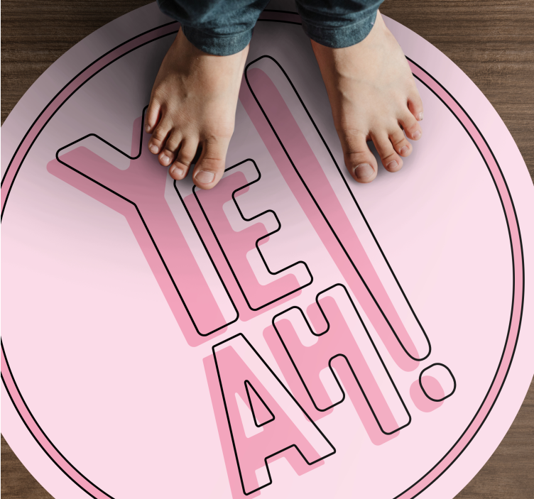 문구와 함께 비닐 양탄자 표현적인 텍스트 모티브 - TenStickers