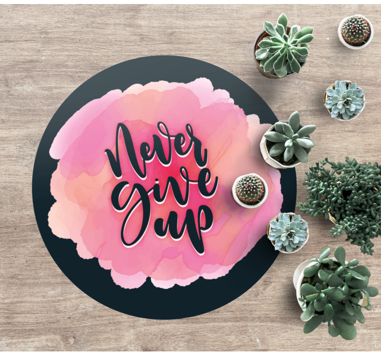 문구와 함께 비닐 양탄자 끈기 있게 노력하다 - TenStickers