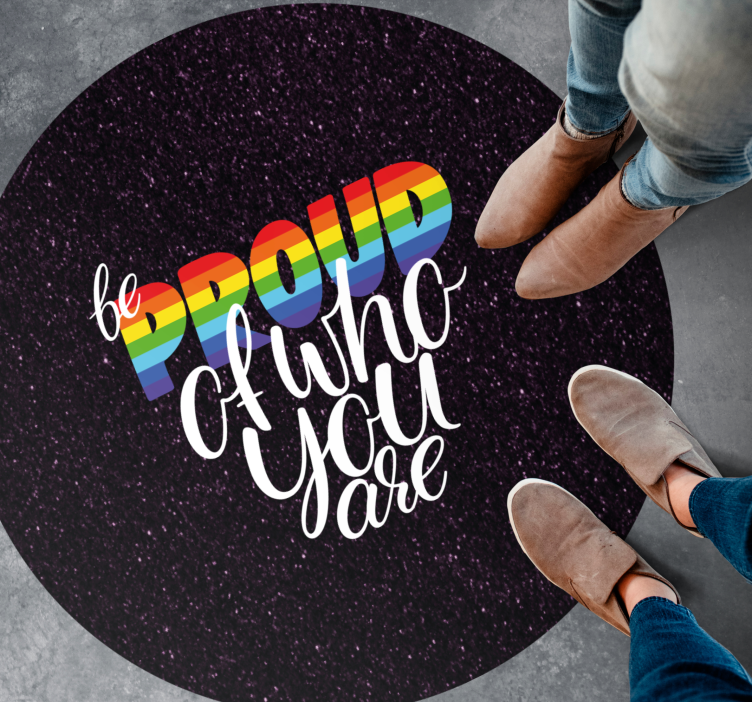 문구와 함께 비닐 양탄자 자부심 메시지 디자인 - TenStickers