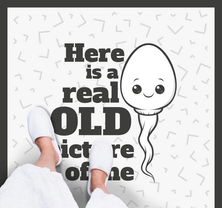 문구와 함께 비닐 양탄자 실제 오래된 사진 - TenStickers