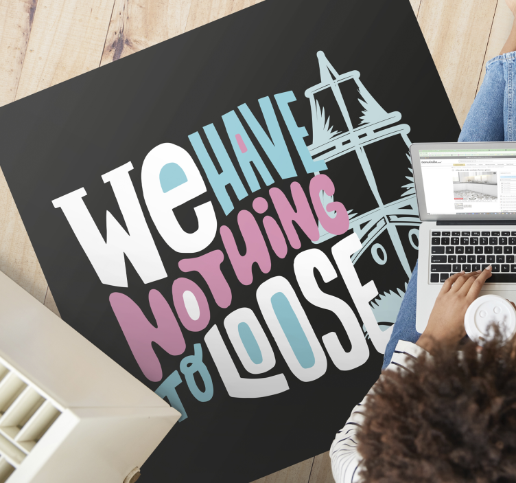 문구와 함께 비닐 양탄자 느슨한 제품 있습니다 - TenStickers