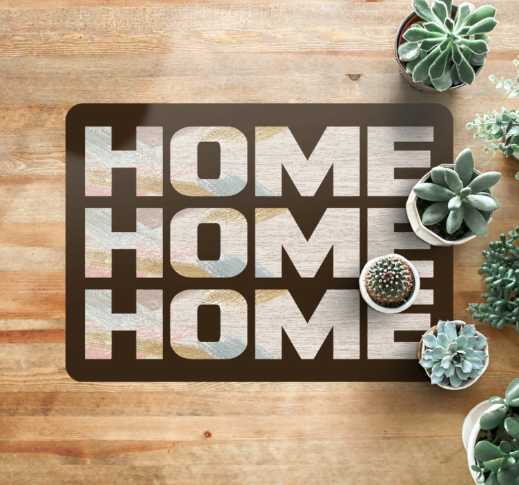 문구와 함께 비닐 양탄자 집 입구에 오신 것을 환영합니다 - TenStickers