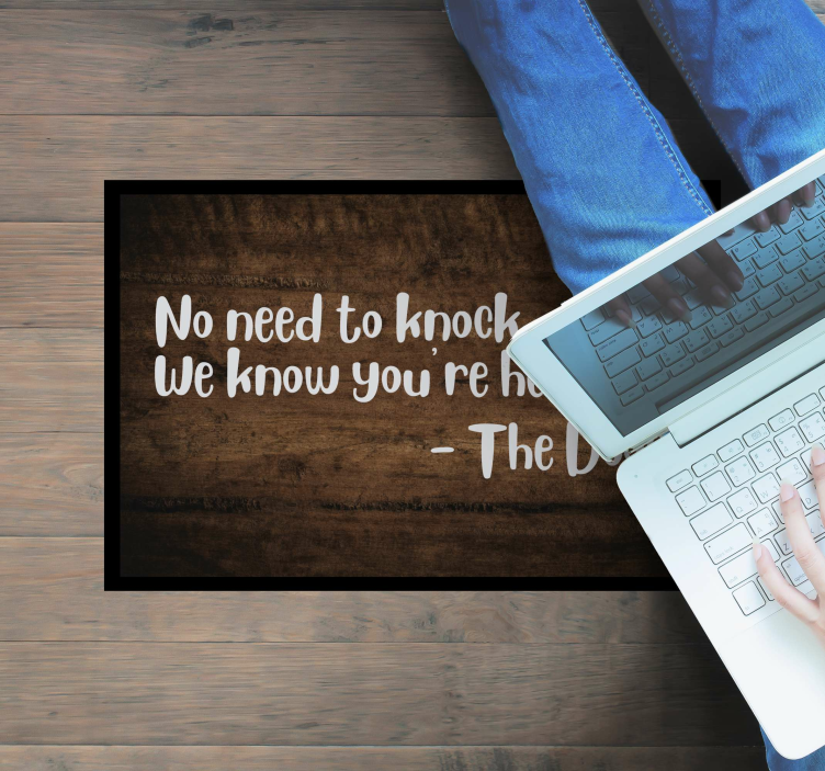 문구와 함께 비닐 양탄자 환영 견적 항목 - TenStickers