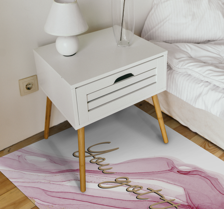 문구와 함께 비닐 양탄자 당신은 이 대리석 효과를 가졌어요 - TenStickers