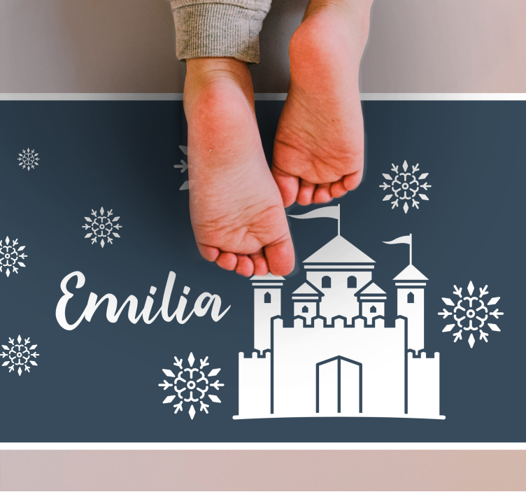 이름이있는 비닐 카펫 성의 즐거운 풍경 - TenStickers