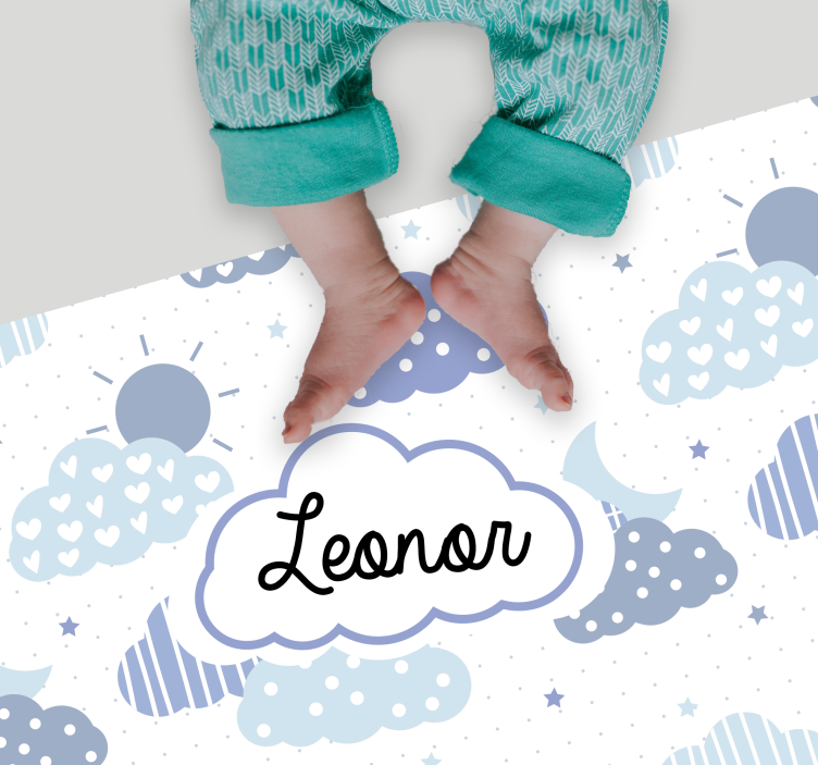 이름이있는 비닐 카펫 구름 패턴 - TenStickers