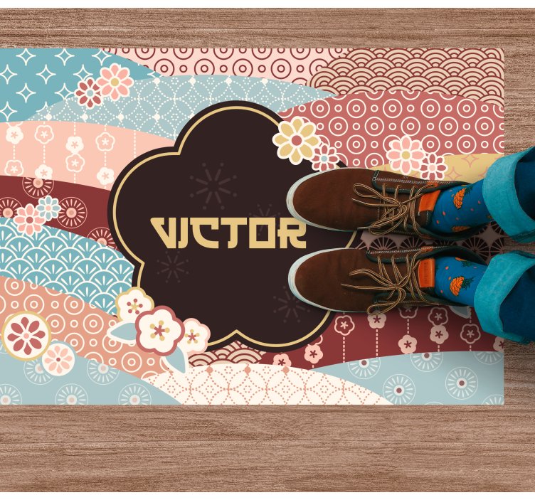 이름이있는 비닐 카펫 다채로운 패턴 - TenStickers