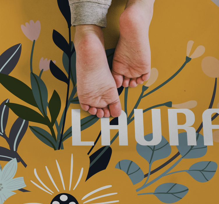 이름이있는 비닐 카펫 맞춤 꽃무늬 엠블럼 - TenStickers