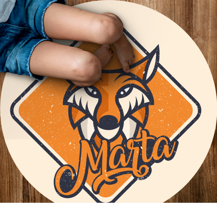 이름이있는 비닐 카펫 맞춤형 영리한 여우 - TenStickers