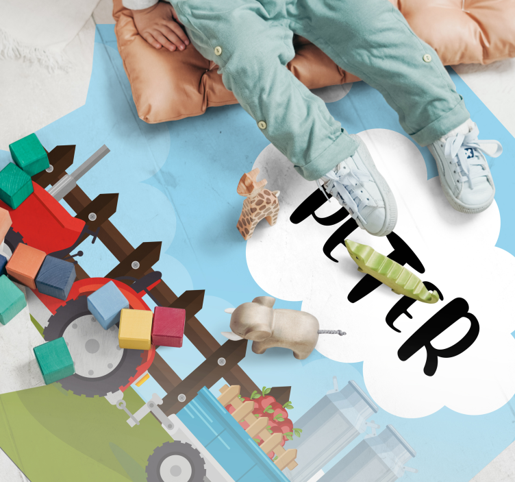 이름이있는 비닐 카펫 맞춤형 농장 - TenStickers