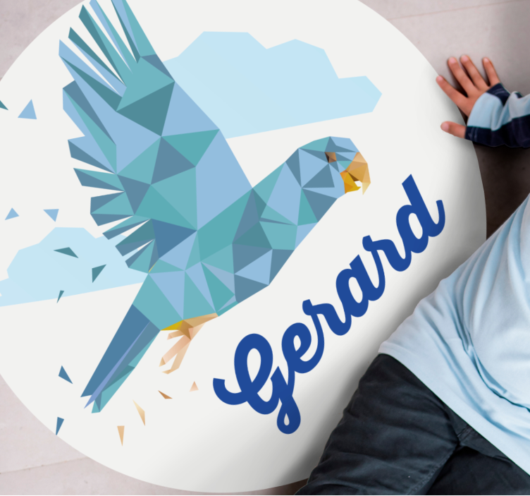 이름이있는 비닐 카펫 맞춤형 기하학적 독수리 - TenStickers