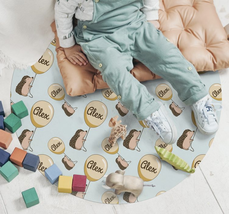 이름이있는 비닐 카펫 맞춤형 고슴도치 - TenStickers