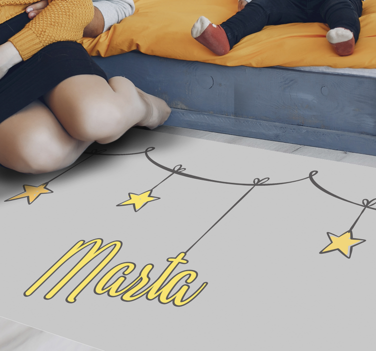 이름이있는 비닐 카펫 맞춤형 별이 빛나는 - TenStickers