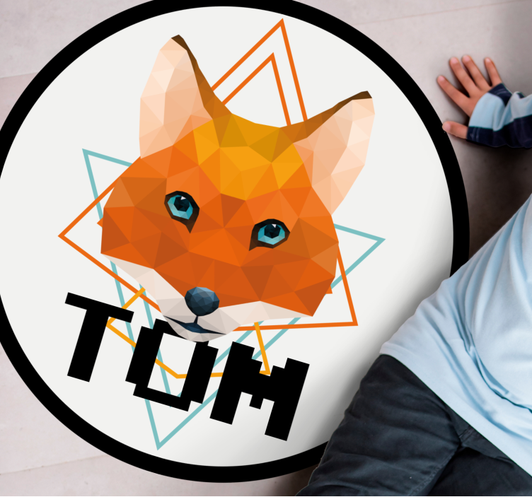 이름이있는 비닐 카펫 기하 여우 원 - TenStickers