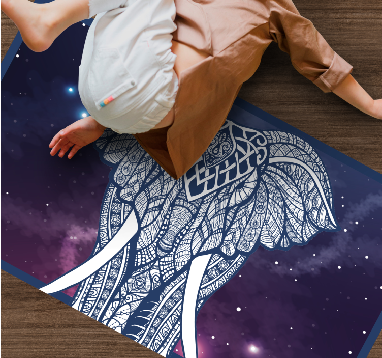 이름이있는 비닐 카펫 섬세한 코끼리 아트워크 - TenStickers