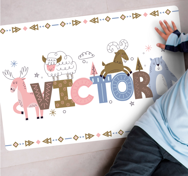 이름이있는 비닐 카펫 맞춤형 알파카 테마 - TenStickers