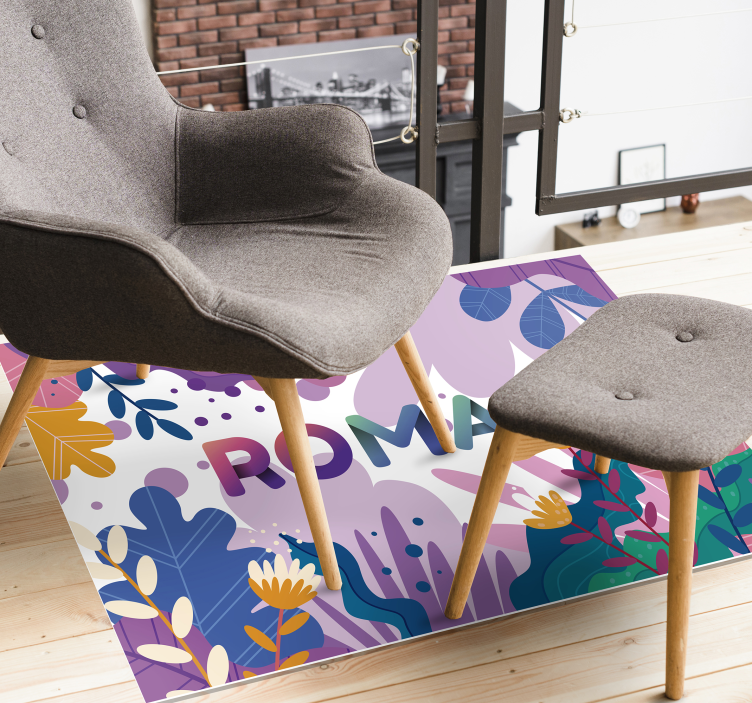 이름이있는 비닐 카펫 맞춤형 식물 - TenStickers