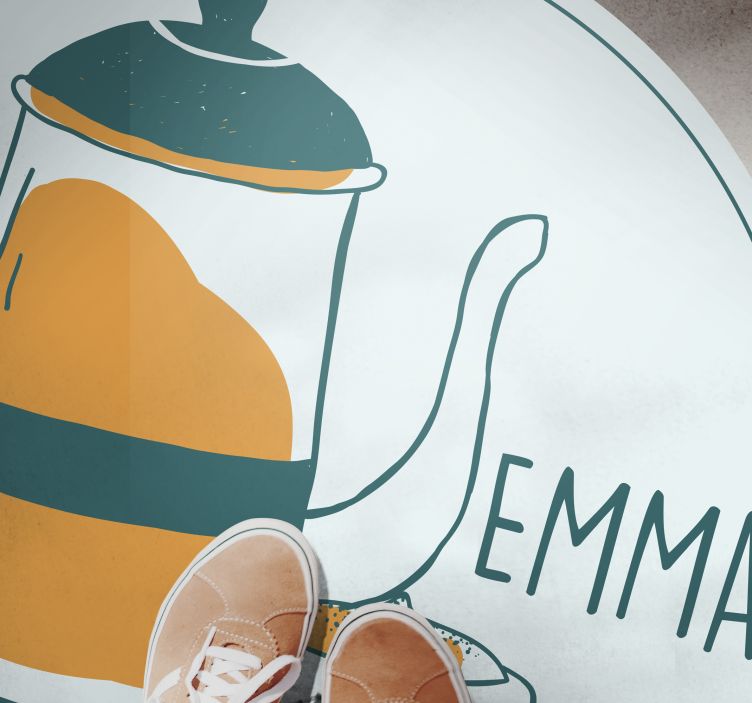 이름이있는 비닐 카펫 맞춤형 커피 디자인 - TenStickers