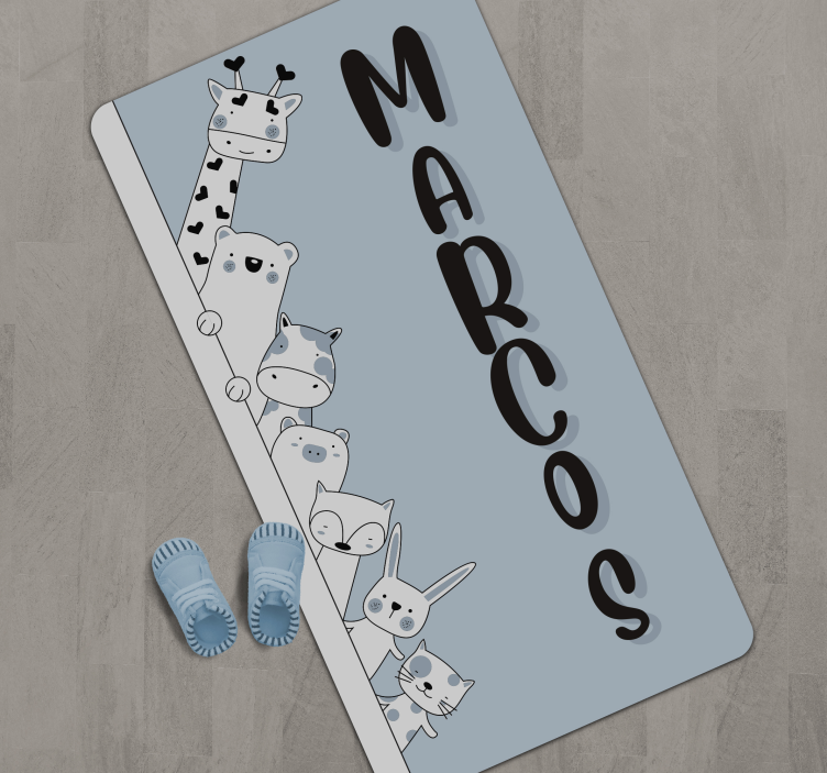 이름이있는 비닐 카펫 맞춤형 동물 - TenStickers