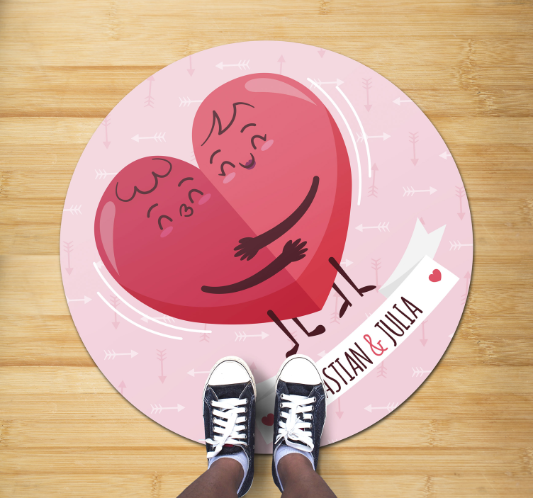 이름이있는 비닐 카펫 맞춤형 하트 일러스트레이션 - TenStickers