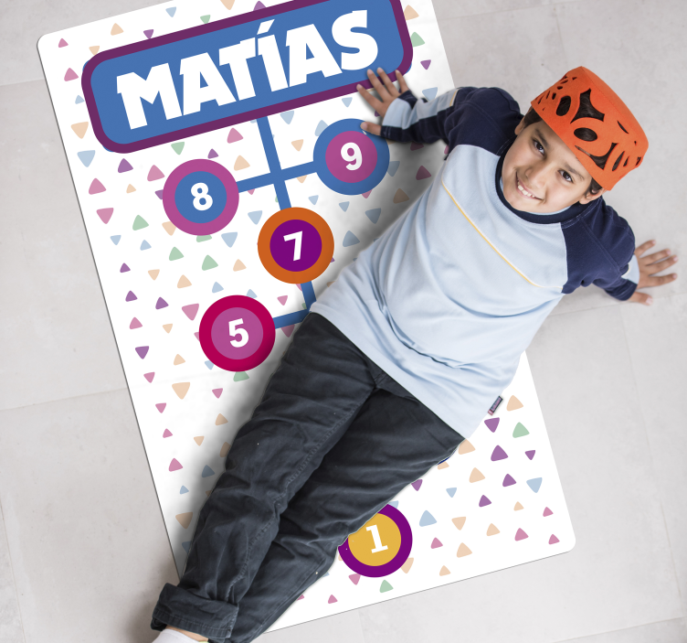 이름이있는 비닐 카펫 맞춤형 돌차기 놀이 - TenStickers