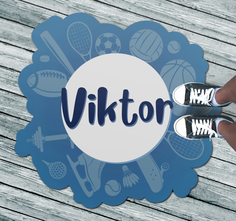 이름이있는 비닐 카펫 맞춤형 스포츠 엠블럼 - TenStickers