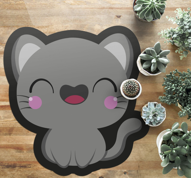 귀여운 한국 고양이 동물 깔개 - TenStickers