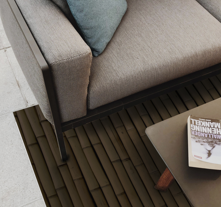 어두운 대나무 모방 현대 비닐 깔개 - TenStickers