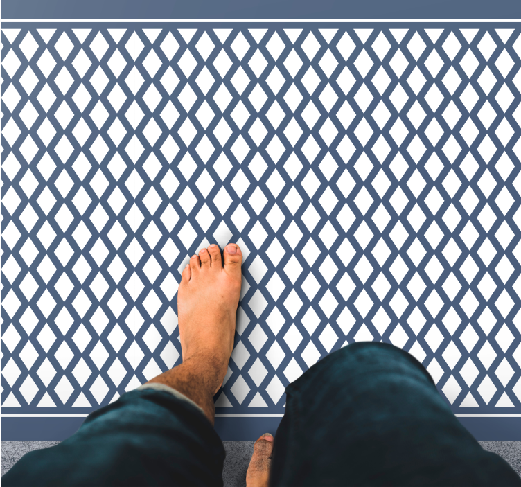 다이아몬드 패턴 "햄튼 스타일" 기하학적 양탄자 - TenStickers