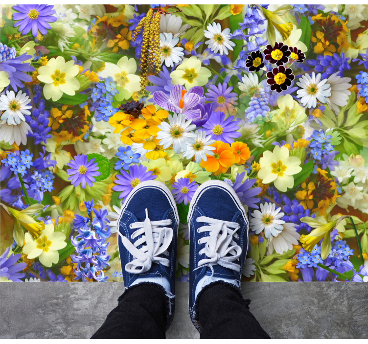 다른 종류의 꽃밭 꽃 깔개 - TenStickers