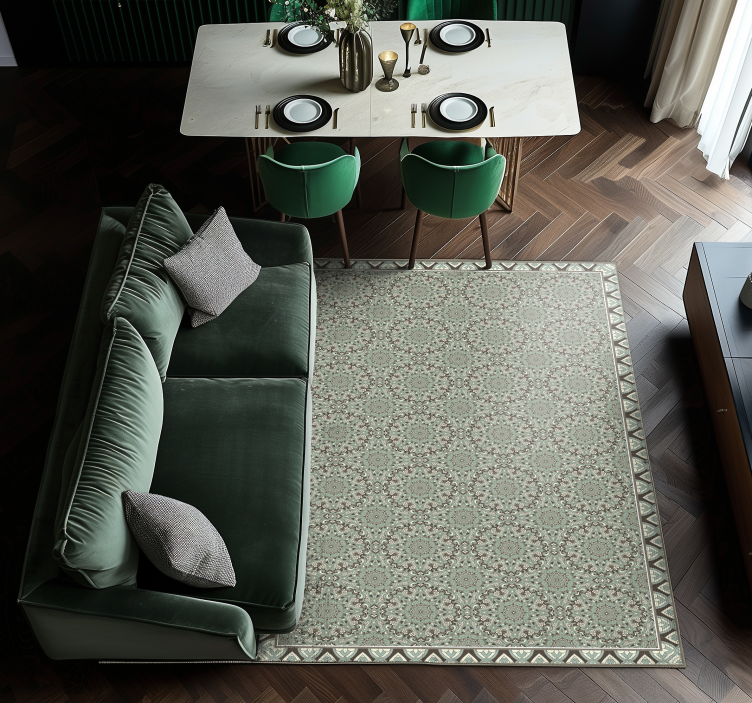 레스토랑용 비닐 카펫 꽃 타일 패턴 - TenStickers