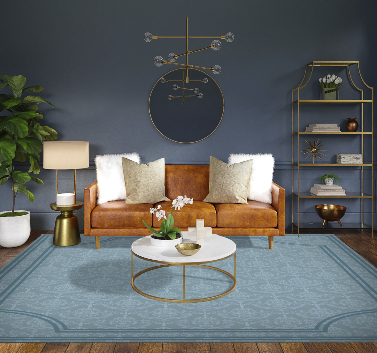 레스토랑용 비닐 카펫 소프트 블루 바로크 - TenStickers